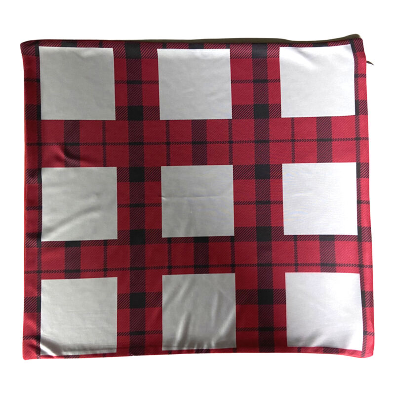 Plaid Sublimation 9 Panel Pillow Cover Single Side  Thumbnail