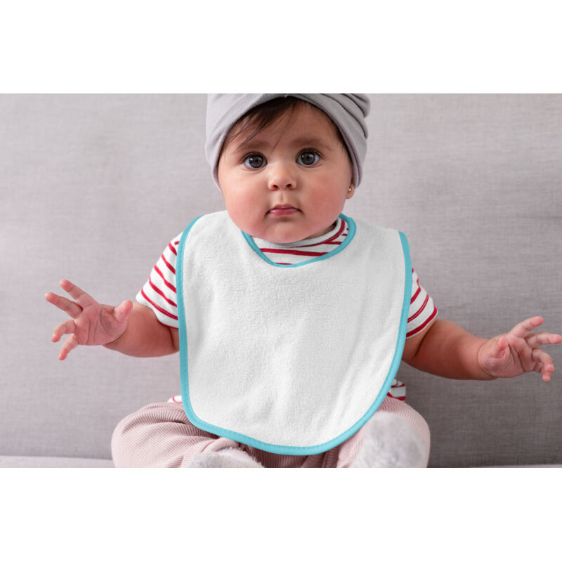 Premium Contrast Trim Single Layer Sublimation Baby Bib Thumbnail